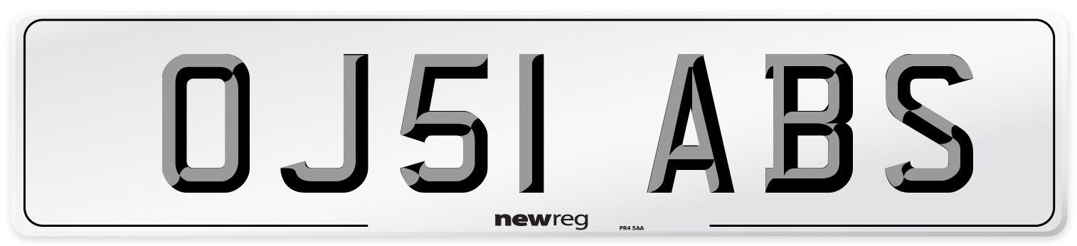 OJ51 ABS Number Plate from New Reg